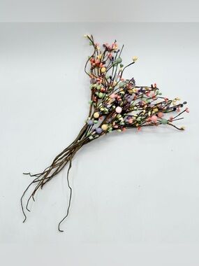 Primitive Floral Crafts Country Pip Berry Picks Pastels 13" Lot of 9
